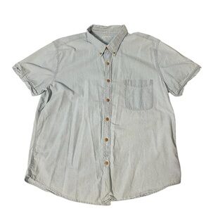 Arizona Jean Company Light Blue Casual Button Down Short Sleeve Shirt Size 2XL